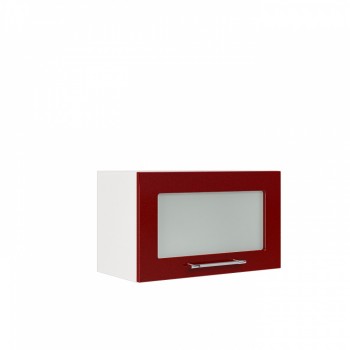 Бруклин ШВГС 600 Шкаф верхний горизонтальный со стеклом (Бетон белый/корпус Белый) в Колыване - kolyvan.mebel54.com | фото