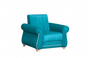 Кресло для отдыха "Порто" (велюр киви бирюза / микровельвет крем) в Колыване - kolyvan.mebel54.com | фото