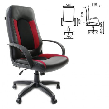 Кресло офисное BRABIX Strike EX-525 (черно-красный) в Колыване - kolyvan.mebel54.com | фото