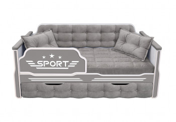 Кровать 170 серии Спорт 1 ящик 45 Серый (подушки) в Колыване - kolyvan.mebel54.com | фото