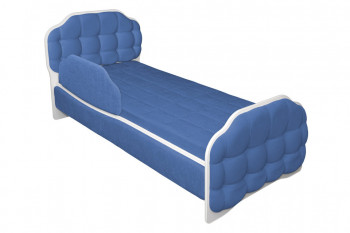 Кровать 180 Атлет 29 Синий (мягкий бортик) в Колыване - kolyvan.mebel54.com | фото
