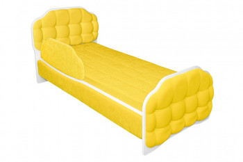 Кровать 180 Атлет 74 жёлтый (мягкий бортик) в Колыване - kolyvan.mebel54.com | фото