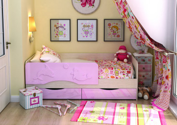 Кровать Алиса КР-812 1,6 Белфорд/Розовый металлик в Колыване - kolyvan.mebel54.com | фото