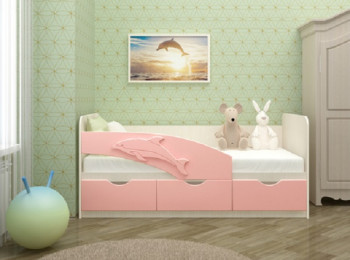 Кровать детская 2,0м Дельфин (Розовый металлик) в Колыване - kolyvan.mebel54.com | фото
