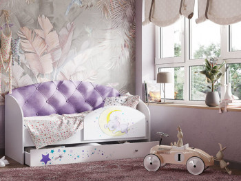 Кровать детская Звездочка Белый/Фиолетовый в Колыване - kolyvan.mebel54.com | фото