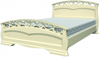 Кровать Грация-1 из массива сосны 1600*2000 Слоновая кость в Колыване - kolyvan.mebel54.com | фото