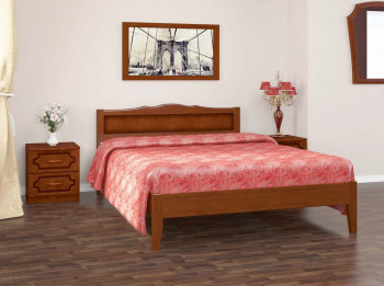 Кровать Карина-7 из массива сосны 1200*2000 Орех в Колыване - kolyvan.mebel54.com | фото