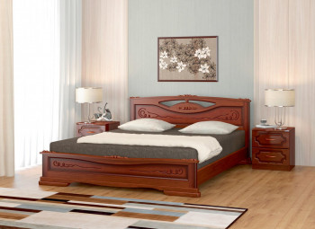 Кровать Карина-7 из массива сосны 1400*2000 Орех в Колыване - kolyvan.mebel54.com | фото