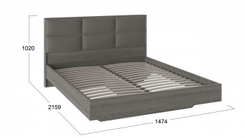 Кровать «Либерти» с мягким изголовьем и подъемным механизмом Хадсон/Ткань Грей/1400 в Колыване - kolyvan.mebel54.com | фото