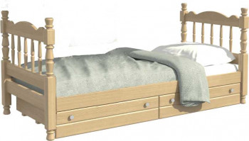 Кровать одинарная Аленка из массива сосны 800*1890 Сосна в Колыване - kolyvan.mebel54.com | фото