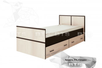 Кровать Сакура с настилом и ящиками 0,9 (Венге/Лоредо) в Колыване - kolyvan.mebel54.com | фото