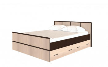 Кровать Сакура с настилом и ящиками 1,4 (Венге/Лоредо) в Колыване - kolyvan.mebel54.com | фото