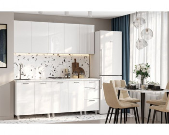 Кухонный гарнитур Модерн New 2 м (Белый глянец Бруно) в Колыване - kolyvan.mebel54.com | фото