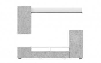 Мебель для гостиной МГС 4 (Белый/Цемент светлый) в Колыване - kolyvan.mebel54.com | фото