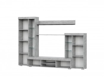 Мебель для гостиной МГС 5 Цемент светлый / Белый в Колыване - kolyvan.mebel54.com | фото