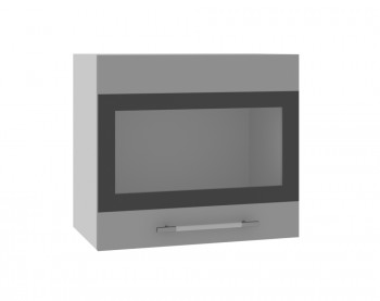 Ройс ВПГСФ 500 Шкаф верхний горизонтальный со стеклом с фотопечатью высокий (Графит софт/корпус Серый) в Колыване - kolyvan.mebel54.com | фото