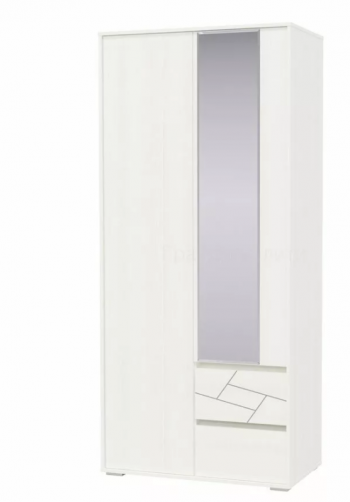 Шкаф 2-х дверный с ящиками Аделина 1000 Рамух белый в Колыване - kolyvan.mebel54.com | фото