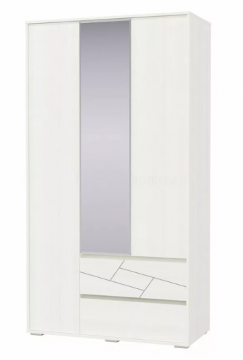Шкаф 3-х дверный с ящиками Аделина 1200 Рамух белый в Колыване - kolyvan.mebel54.com | фото
