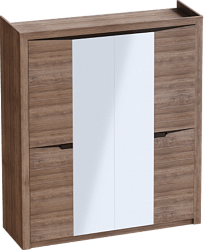 Шкаф четырехдверный Соренто Дуб стирлинг/Кофе структурный матовый в Колыване - kolyvan.mebel54.com | фото