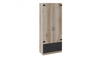 Шкаф для одежды комбинированный «Окланд» (Фон Черный/Дуб Делано) в Колыване - kolyvan.mebel54.com | фото