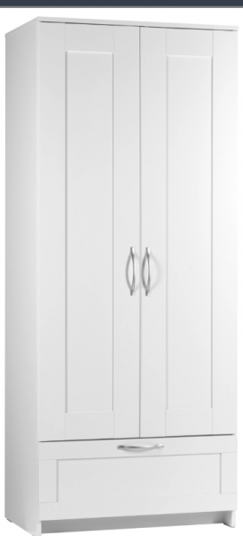 Шкаф двухдверный Сириус с 1 ящиком белый в Колыване - kolyvan.mebel54.com | фото