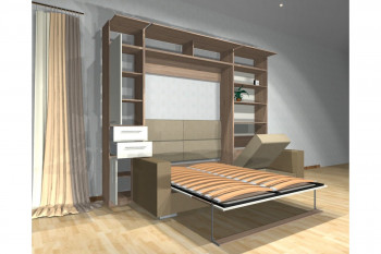 Шкаф-кровать с диваном Каролина в Колыване - kolyvan.mebel54.com | фото