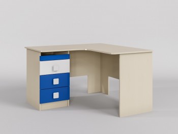Стол угловой Скай люкс (Синий/Белый/корпус Клен) в Колыване - kolyvan.mebel54.com | фото